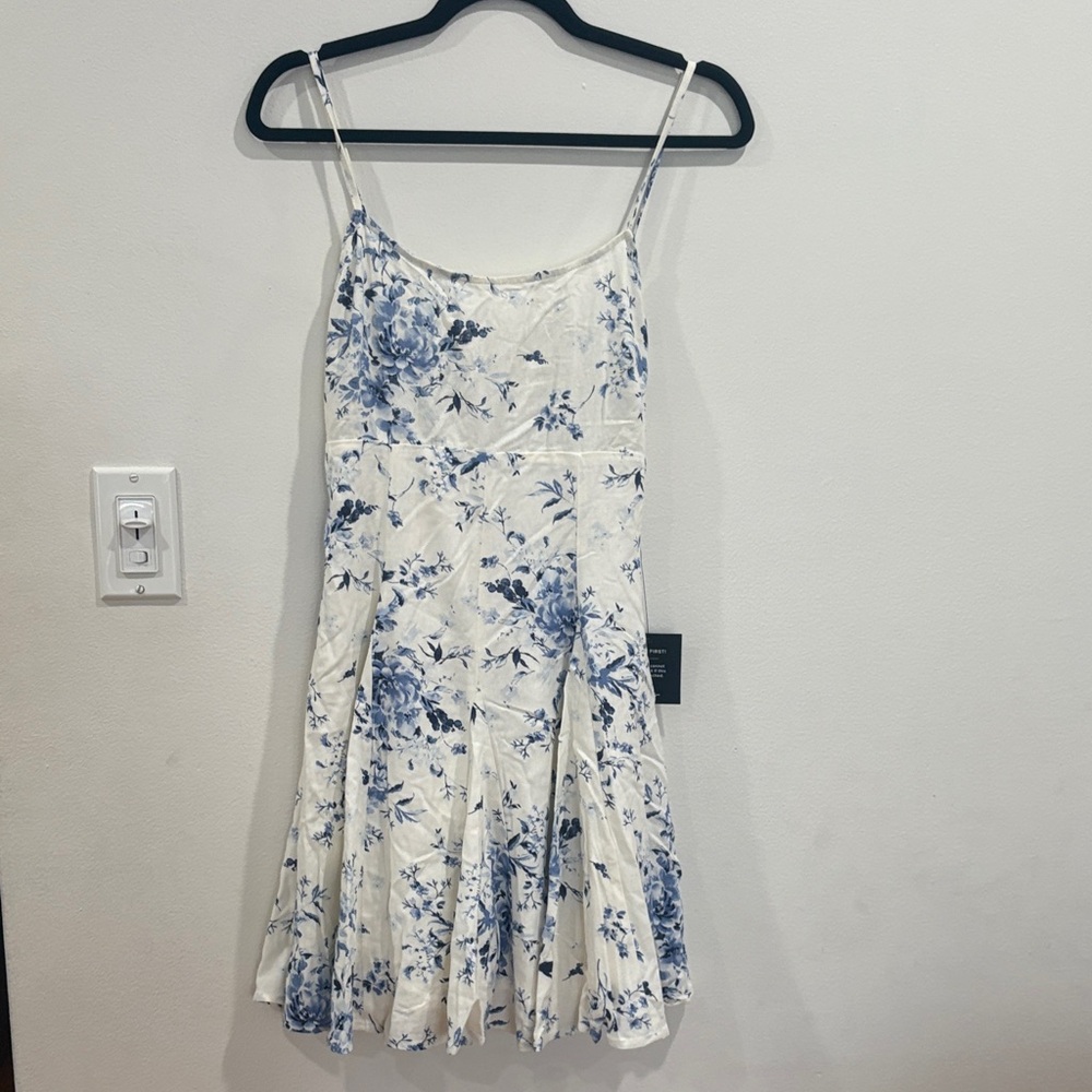 Lulu's Blue and White Floral Dress